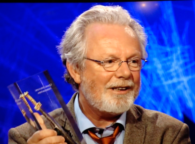 Peter May with ITV Specsavers Dagger Award for the Crime Thriller Club Best Read of 2014